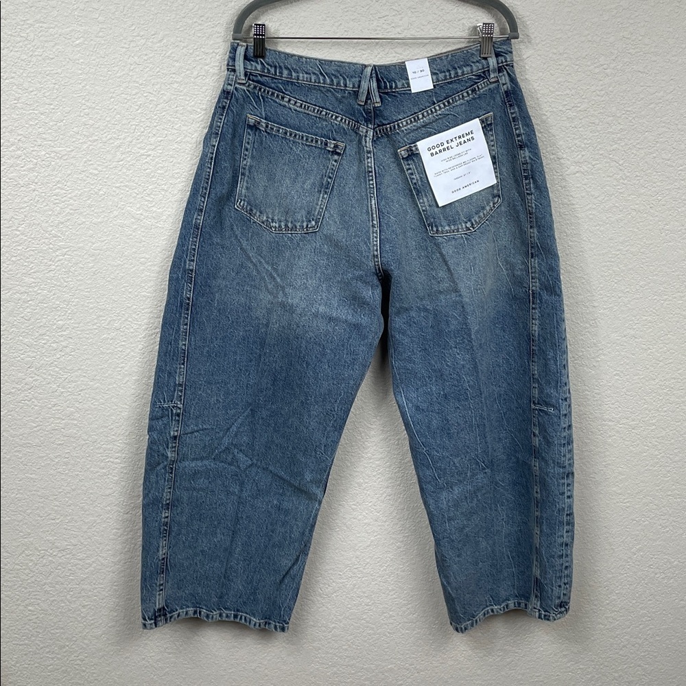 NWT Good American Good Extreme Barrel Jeans High Rise Wide Loose Indigo Sz 10 30 - Picture 7 of 15